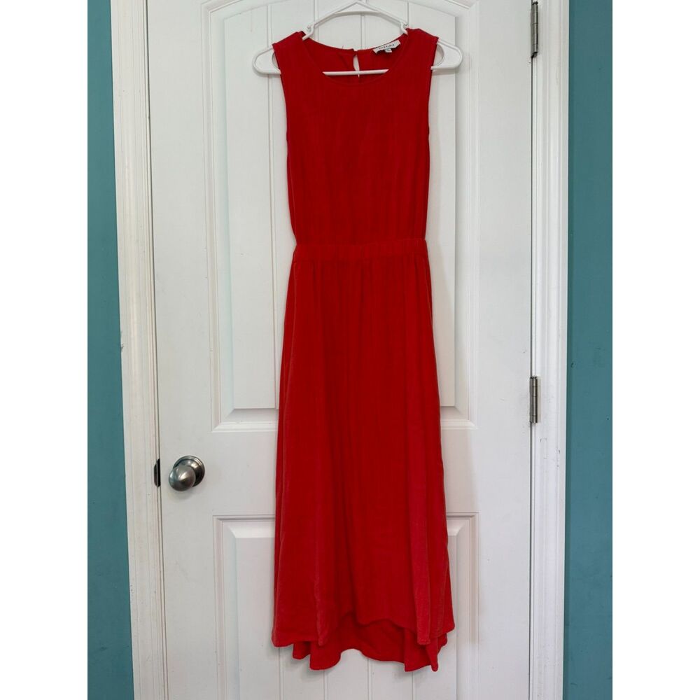 Gilli Linen Blend Cutout Back Midi Dress Small Beachy Boho Cottagecore Feminine